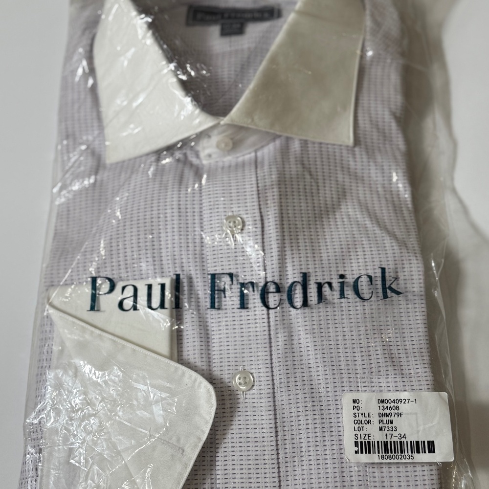 Plum/White Mens Dress Shirt